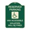 Signmission Reserved Parking Van Accessible Violators Will Fined Heavy-Gauge Alum Sign, 24" x 18", G-1824-23000 A-DES-G-1824-23000 - alternate 1